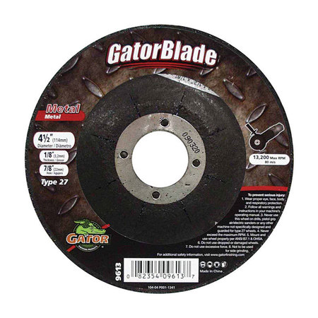 GATOR FINISHING Grind Wheel 4.5X1/8X7/8 9613